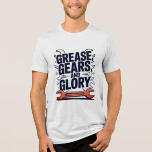 Grease Gears Glory Multi Wrench Mechanic Design Tri-Blend Shirt