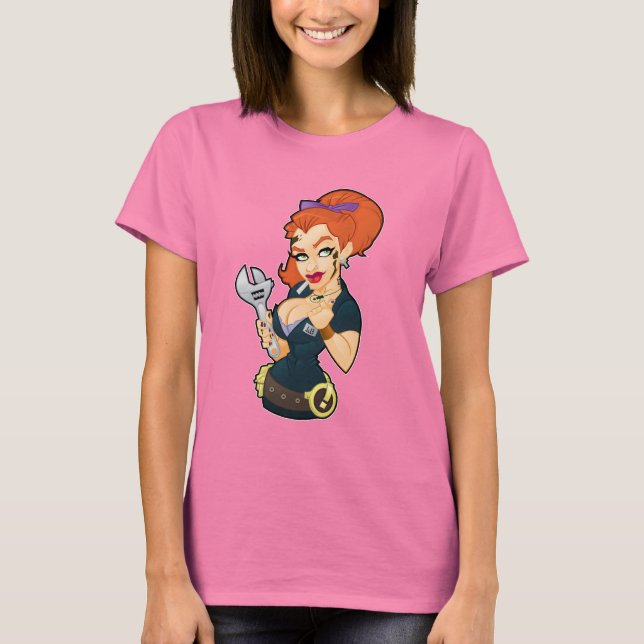 Grease Monkey Girl T - Shirt Dark (Vorderseite)