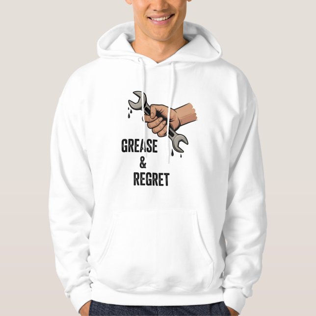 Grease & Regret | Blue Collar Burnout Hoodie (Vorderseite)