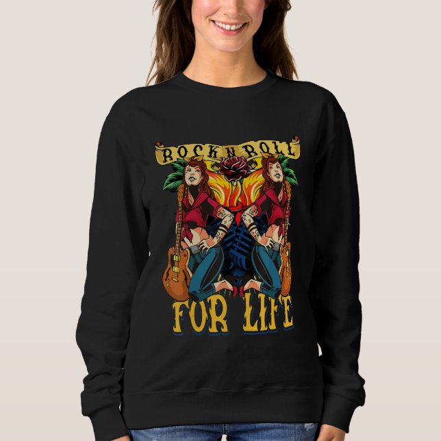 Greaser Babe und SockHop Kostüm Rockabilly Lege Sweatshirt (Vorderseite)