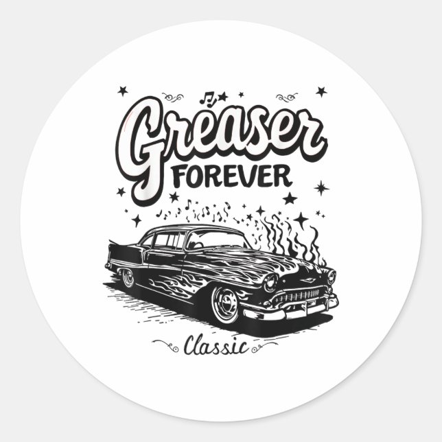 Greaser Runder Aufkleber (Vorderseite)