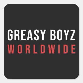 Greasy Boyz Worldwide Bar Logo Quadratischer Aufkleber