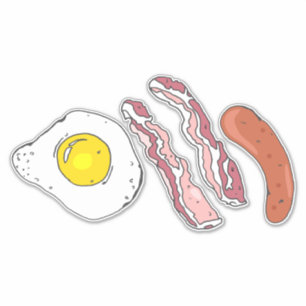 Greasy Fry up Egg Bacon Wurst Frühstück Aufkleber