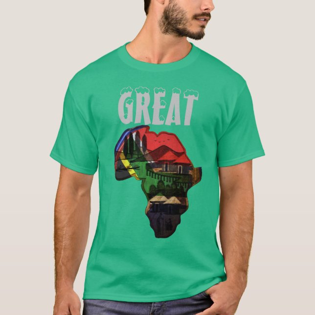 Great Africa Rainbow Map Traditionelle Farben Desi T-Shirt (Vorderseite)