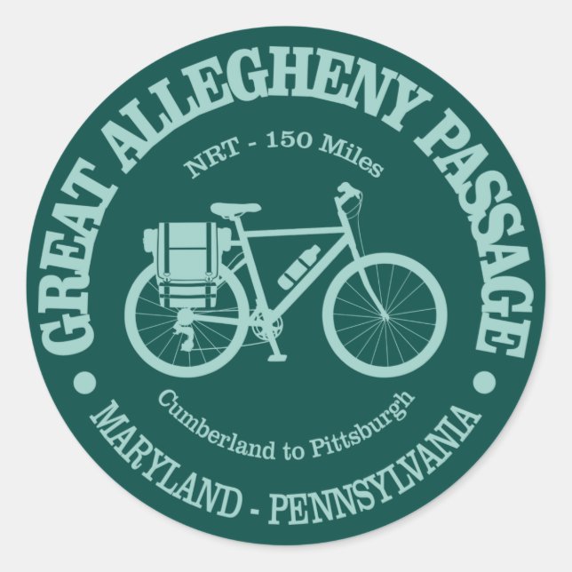 Great Allegheny Passage (cycling) Runder Aufkleber (Vorderseite)