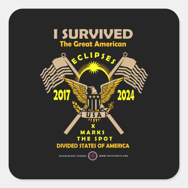 Great American Eclipses Quadratischer Aufkleber (Vorderseite)