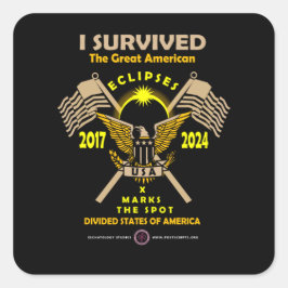 Great American Eclipses Quadratischer Aufkleber