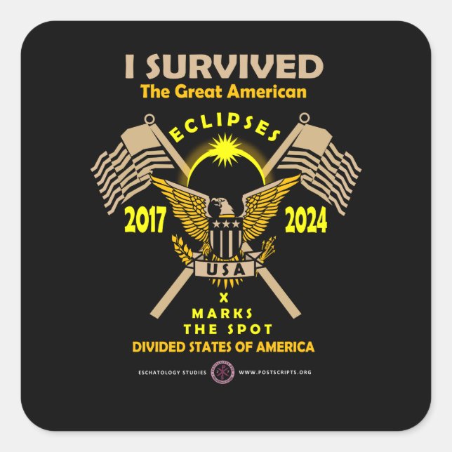 Great American Eclipses Quadratischer Aufkleber (Vorderseite)