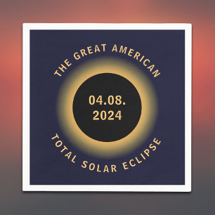Great American Total Solar Eclipse 8 April 2024 Serviette