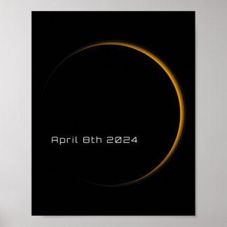 Great American Total Solar Eclipse 8. April 2024 t Poster