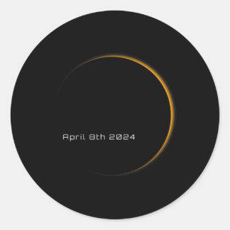 Great American Total Solar Eclipse 8. April 2024 t Runder Aufkleber