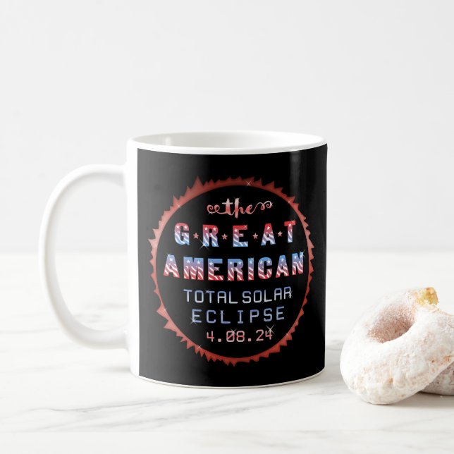 Great American Total Solar Eclipse 8. April 2024 Tasse (Mit Donut)