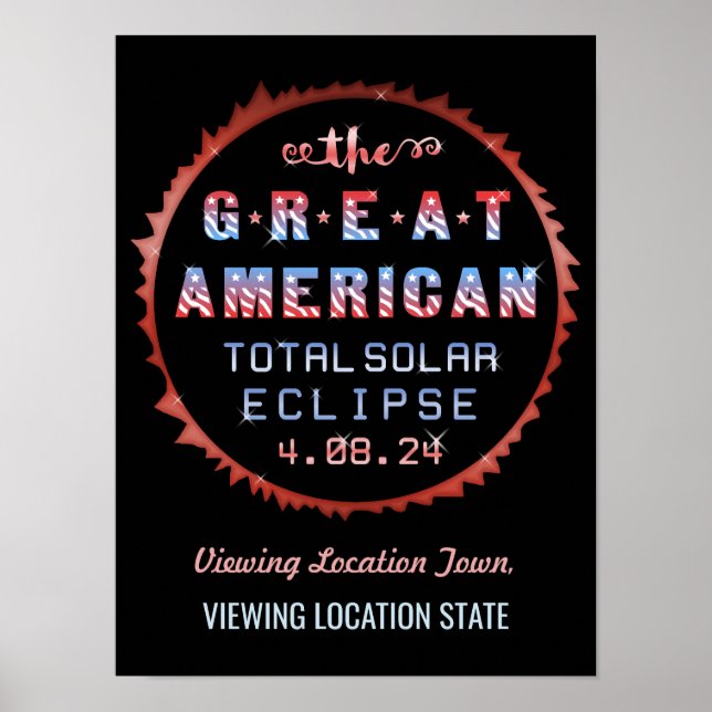 Great American Total Solar Eclipse August 21 2017 Poster (Vorne)