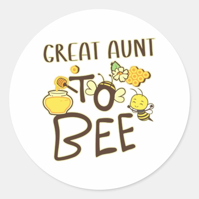 Great Aunt To Bee Pregnancy Announcement Pregnant Runder Aufkleber (Vorderseite)