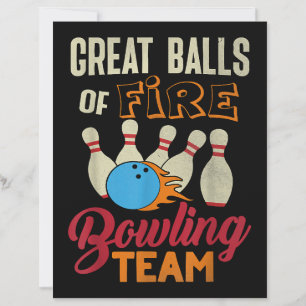 Great Balls Fire Bowling Team Shirt Funny Vintag