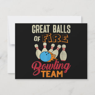Great Balls Fire Bowling Team Shirt Lustig Vintage