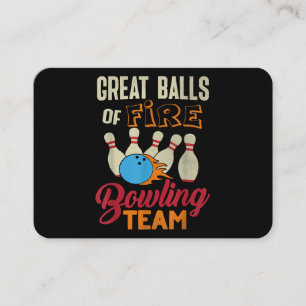 Great Balls Fire Bowling Team Shirt Lustig Vintage Visitenkarte