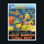 Great Barrier Coral Reef Australien Jahrgang Reise Postkarte<br><div class="desc">Great Barrier Coral Reef Australien Jahrgang Reise Postkarte</div>