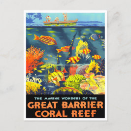 Great Barrier Coral Reef Australien Jahrgang Reise Postkarte
