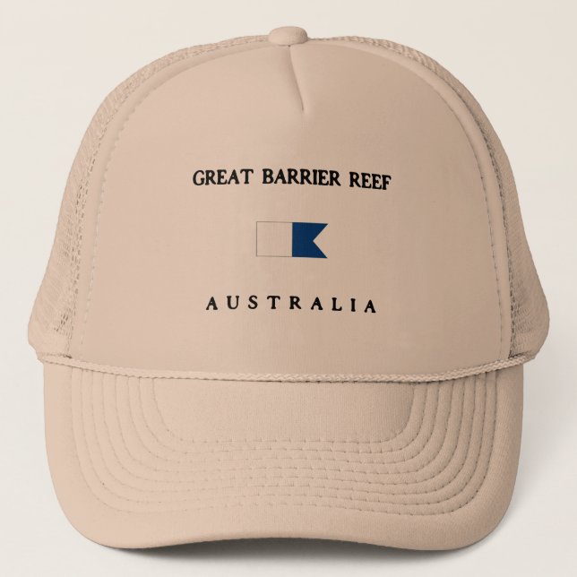 Great Barrier Reef Australien Alphatauchen-Flagge Truckerkappe (Vorderseite)