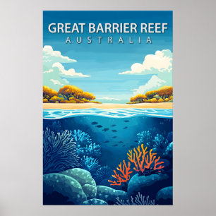 Great Barrier Reef Australien Coral Sea Reise Poster