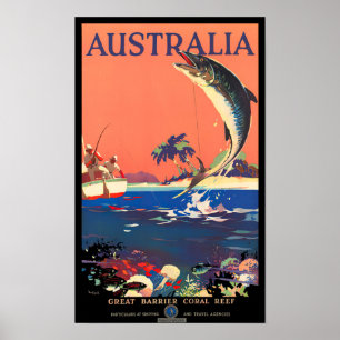 Great Barrier Reef Australien Jahrgang Reise Poster
