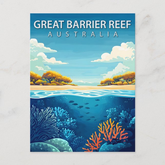 Great Barrier Reef Australien Reise Postkarte (Vorderseite)