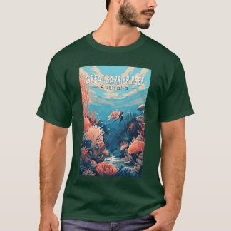 Great Barrier Reef Australien Reisen Kunst Vintage T-Shirt