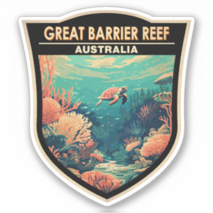 Great Barrier Reef Australien Reisen Vintag Aufkleber