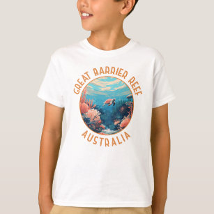 Great Barrier Reef Australien Retro gestörte Kunst T-Shirt