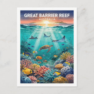 Great Barrier Reef Australien Vintage Postkarte