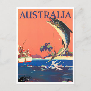 Great Barrier Reef Australien Vintage-Reise Postkarte