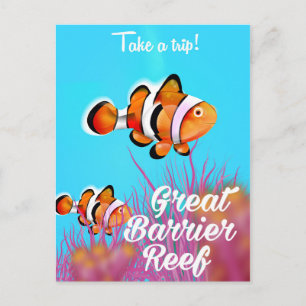 Great Barrier Reef Clownfisch Cartoon Poster Postkarte