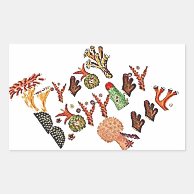 Great Barrier Reef, Coral, Rechteckiger Aufkleber (Vorderseite)