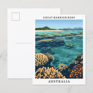 Great Barrier Reef Elegante Kunst, Dichtung und Mu Postkarte