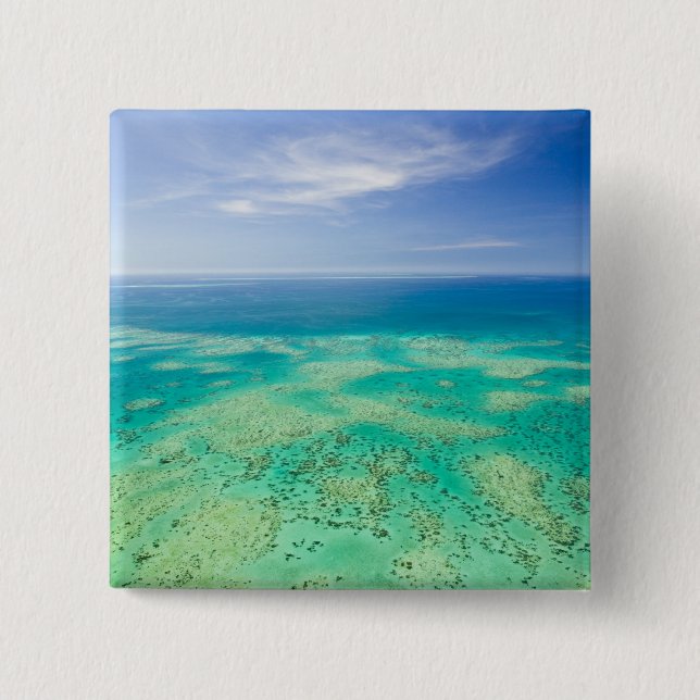 Great Barrier Reef, Luftbild Green 2 Button (Vorderseite)