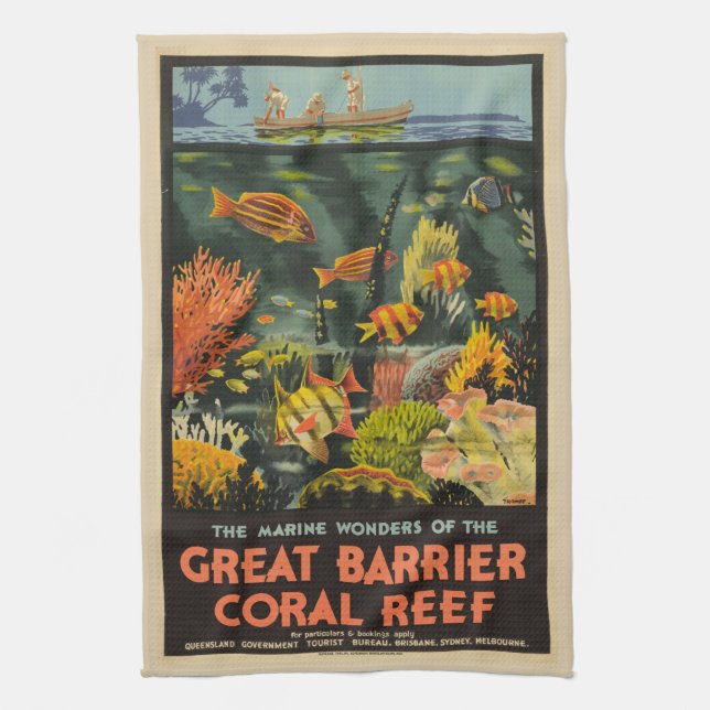 Great Barrier Reef Poster Geschirrtuch (Vertikal)