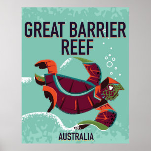 Great Barrier Reef Vintage Reiseplakat. Poster