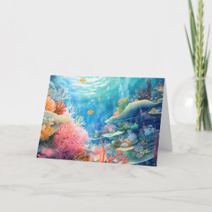 Great Barrier Reef Watercolor Geburtstag Karte