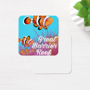 Great Barrier Riff Clowfish Cartoon Poster