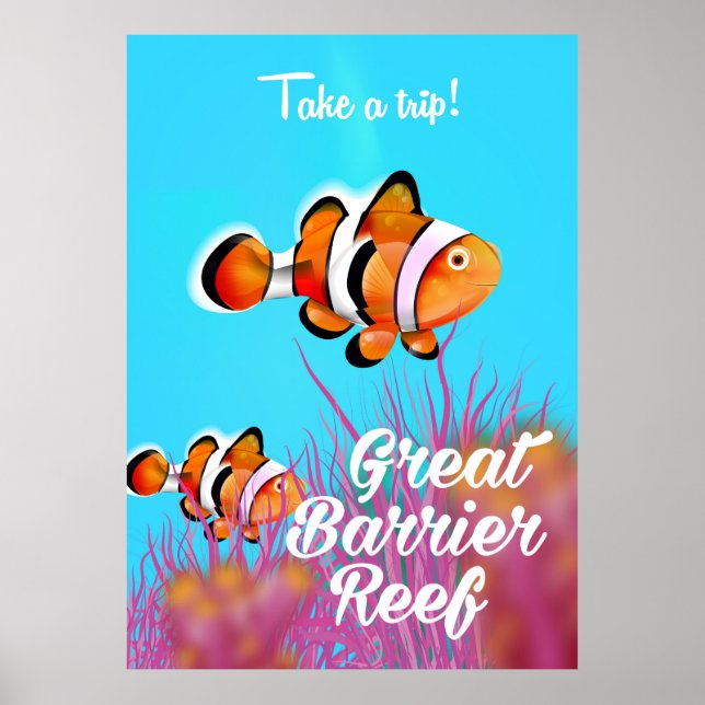 Great Barrier Riff Clowfish Cartoon Poster (Vorne)