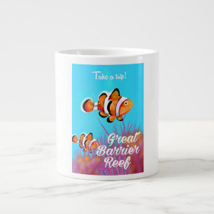 Great Barrier Riff Clowfish Cartoon Poster Jumbo-Tasse
