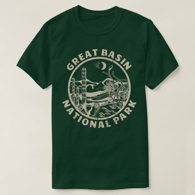 Great Basen Nationalpark Linocut Not Deser T-Shirt (Design vorne)