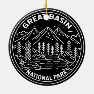 Great Basin National Park Nevada Vintage Monoline Keramik Ornament