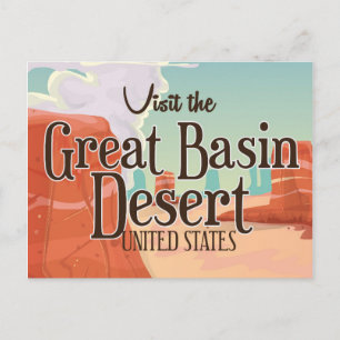 Great Basin Wüste Vintage Reiseplakat. Postkarte