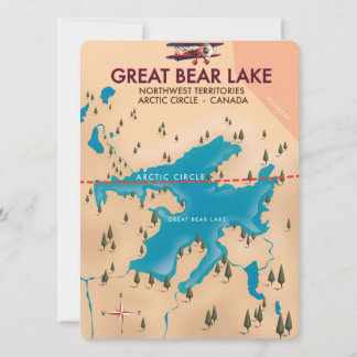 Great Bear Lake, Kanada, Karte Reiseplakatart