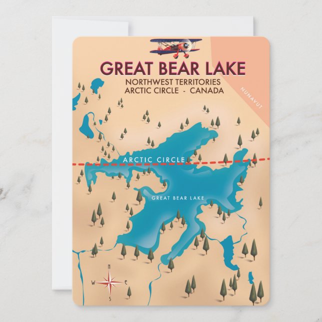 Great Bear Lake, Kanada, Karte Reiseplakatart (Vorderseite)