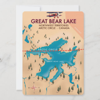 Great Bear Lake, Kanada, Karte Reiseplakatart