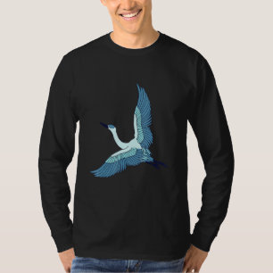 Great Blue Flying Heron Full Flight Ornithologin T-Shirt