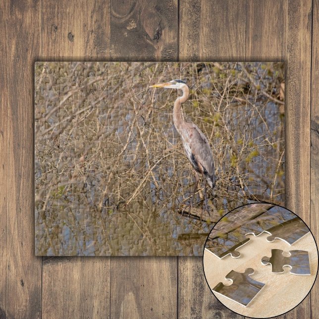 Great Blue Heron an der Extremität Puzzle (Great Blue Heron on a limb Jigsaw Puzzle)